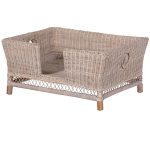 NWW037 grey white dog bed basket