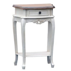 tfg003-aw French Farmhouse Natural White Bedside Table