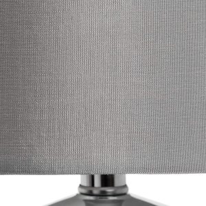 17597-b Lovely Decorative Glass Polished Chrome Metal Grey Shade Table Lamp Light