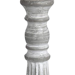 16281-c Shabby Chic Beige Light Grey Wood Linen Shade Table Light Lamp