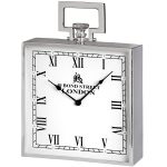 18241 Large Silver Bond Street London Mantel Square Clock