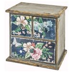 MBF215-Vintage-Flowers-Table-Top-3-Drawer-Unit-Chest