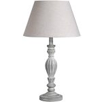 16291 Antique Grey Linen Shade Table Lamp