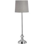 17595 Slim Grey Glass Metal Table Lamp