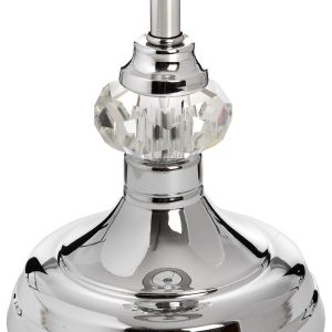 17595-a Slim Grey Glass Metal Table Lamp