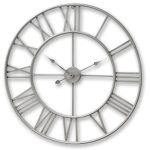 17858 Extra Large Silver Grey Skeleton Clock