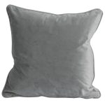 19341 Grey Velvet Square Cushion with Inner