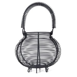 BACN01_a Country Style Steel Grey Wire Egg Basket