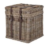 INT4025 New England Grey Wicker End Table