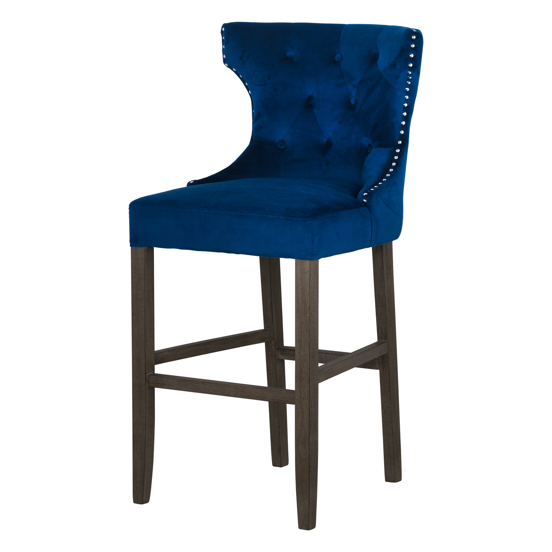 Navy Blue Velvet Upholstered Bar Stool Fizzy Fox Ripley