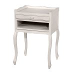 J2158 Antique Style White Open Bedside Table