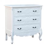 js2035-wh Antique Style Ornate White 3 Drawers Chest