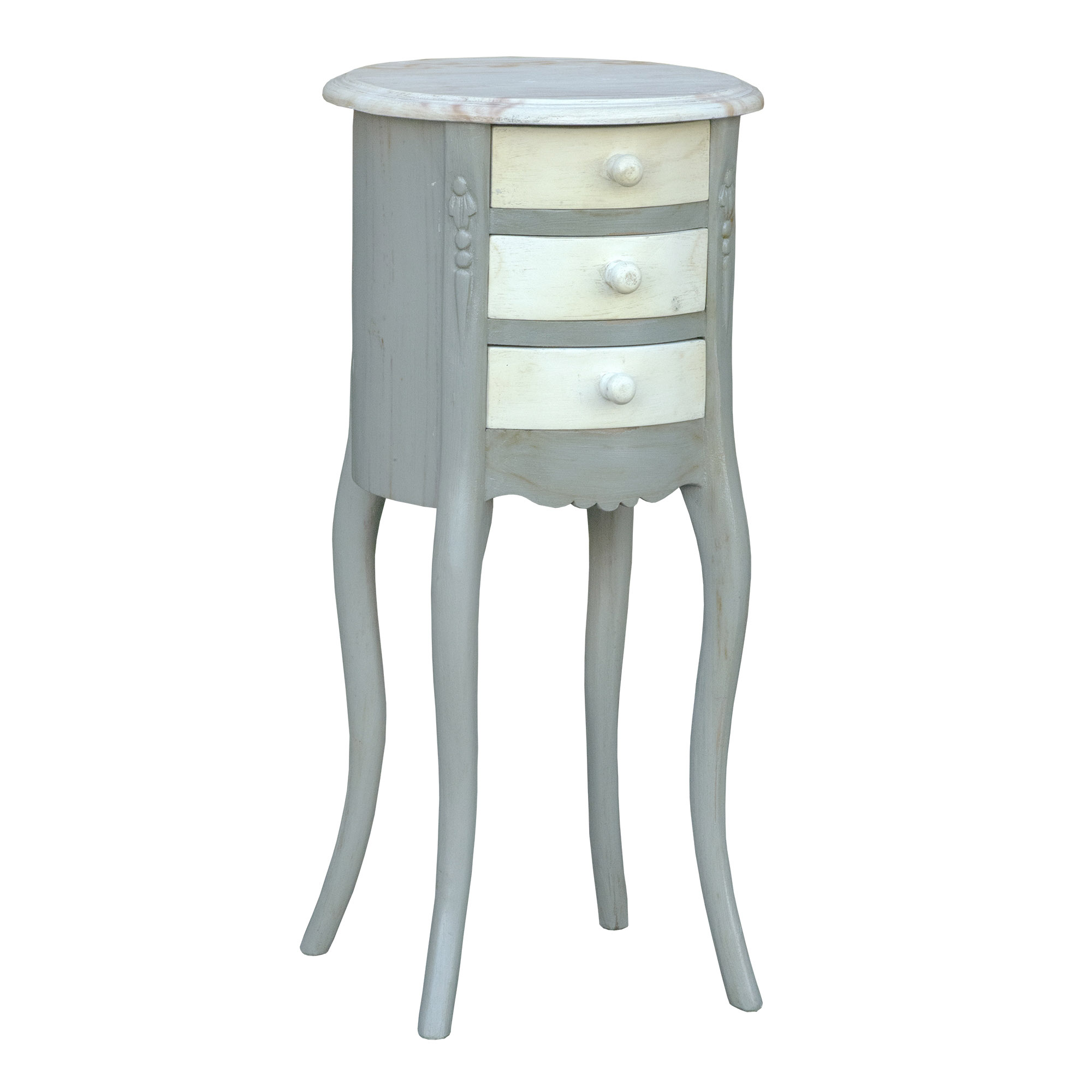 grey shabby chic bedside table