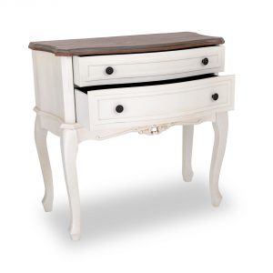 tfg012-aw_02 Antique White Ornate 3 Drawers Chest