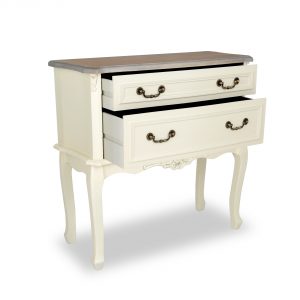 tgf-120-aw-wd_02 Antique White Wooden 2 Drawers Chest