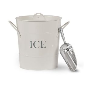 IBCH01_Retro Style White Metal Ice Bucket