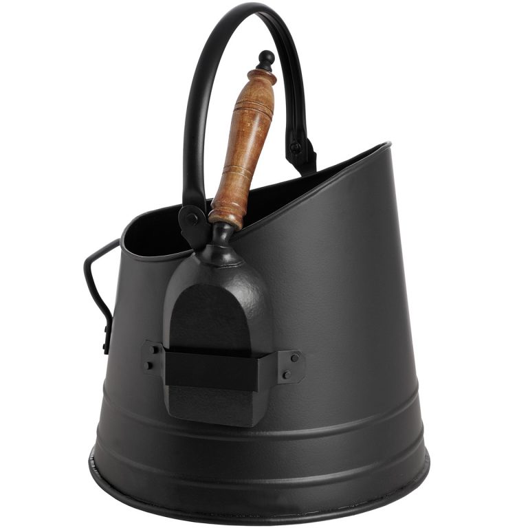 Black Fireplace Coal Bucket with Shovel Fizzy Fox Ripley