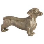19819 Large Antique Gold Dachshund Dog Ornament