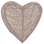 20064 Extra Large Grey Wicker Heart Decoration