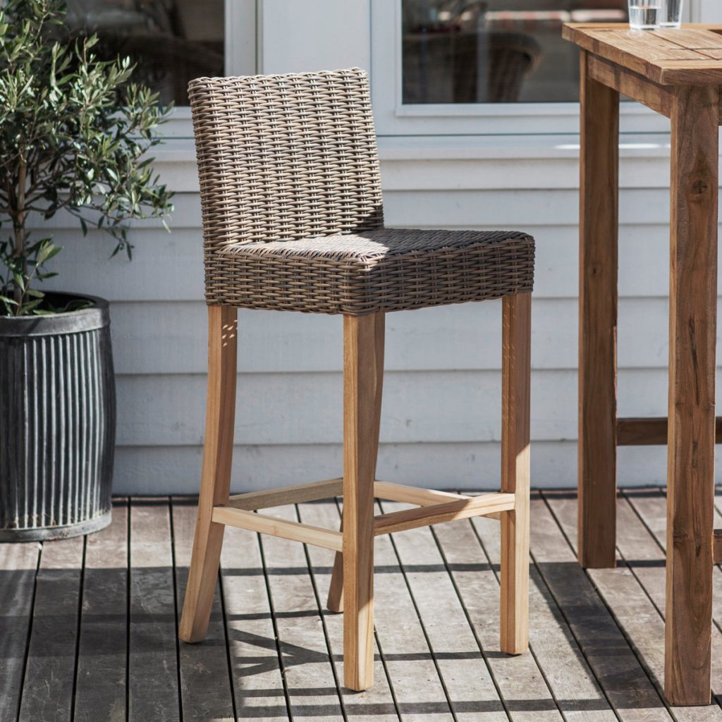 Rattan Teak Indoor Outdoor Bar Stool | Fizzy Fox Ripley