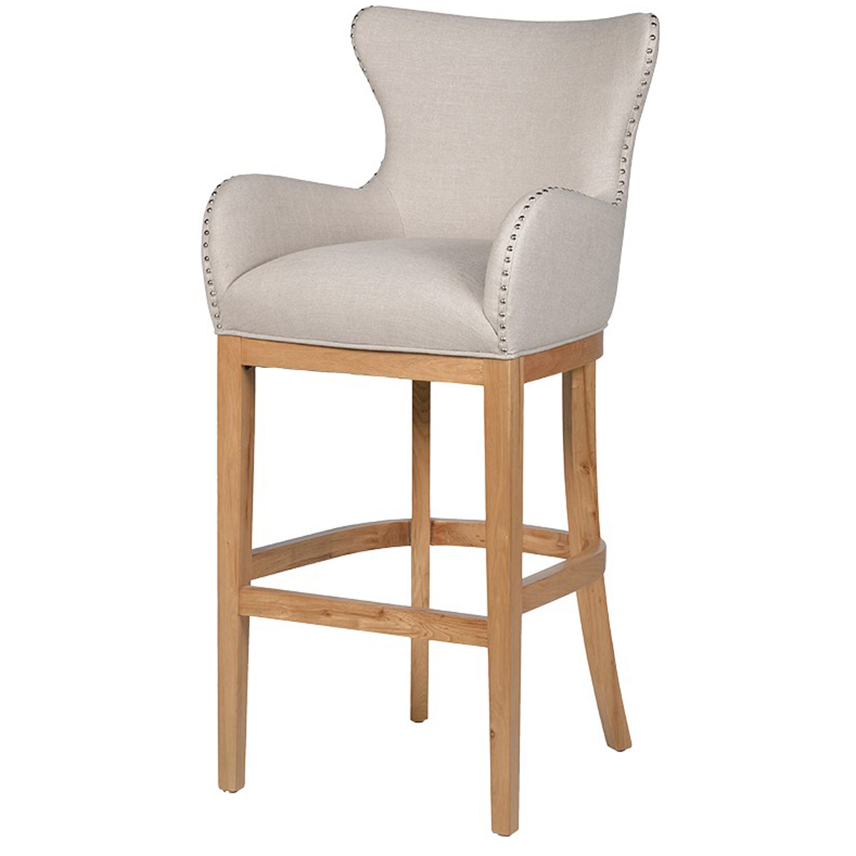 Upholstered Ivory Wooden Bar Chair Stool Fizzy Fox Ripley