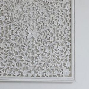 10SS61a Hand Carved Detailed White Wall Panel