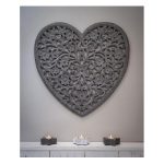 14SS73 Heart GREY Carved Panel 