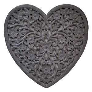 14SS73 Heart GREY Carved Panel amazon 