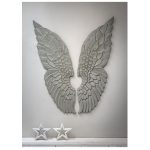 15SS70 Pair Lrg GREY Angel Wings 