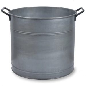 BUGA06 Grey Galvanised Steel Planter Log Bucket