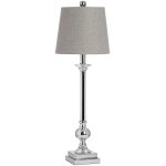 17590 Tall Contemporary Silver Grey Table Lamp