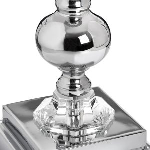 17590-a Tall Contemporary Silver Grey Table Lamp