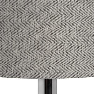 17590-b Tall Contemporary Silver Grey Table Lamp