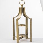 20716 Large Antique Brass Tea Light Lantern