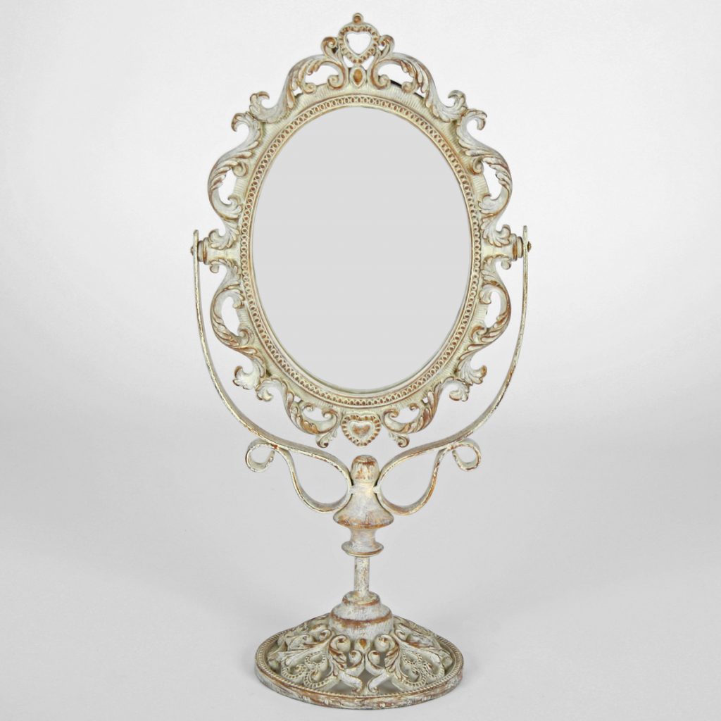 Ornate Cream Swing Mirror on Stand Fizzy Fox Ripley