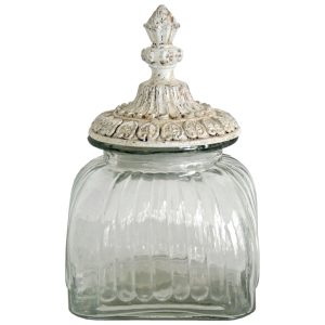 8146 Vintage Style Square Glass Sweetie Jar
