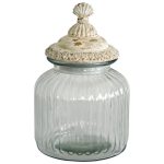 8148 Vintage Style Round Glass Sweetie Jar