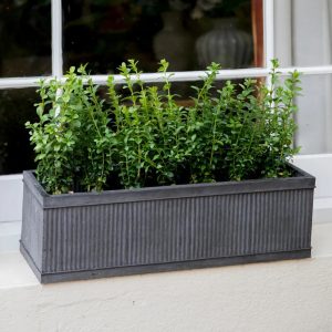 PLR104 Vintage Grey Zinc Steel Window Box