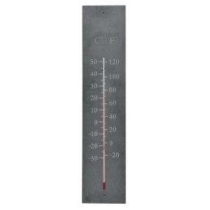 THSL04_a Grey Slate Stone Wall Thermometer