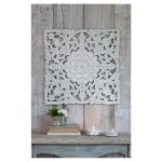 11SS10 Large Hand Carved White Wall Panel
