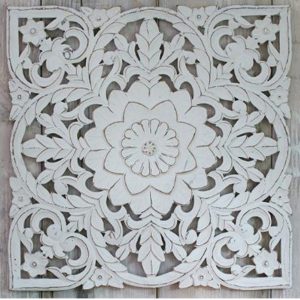 11SS10 Large Hand Carved White Wall Panel a 