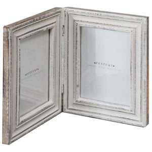 18SS22 a White Wooden Double Photo Frame