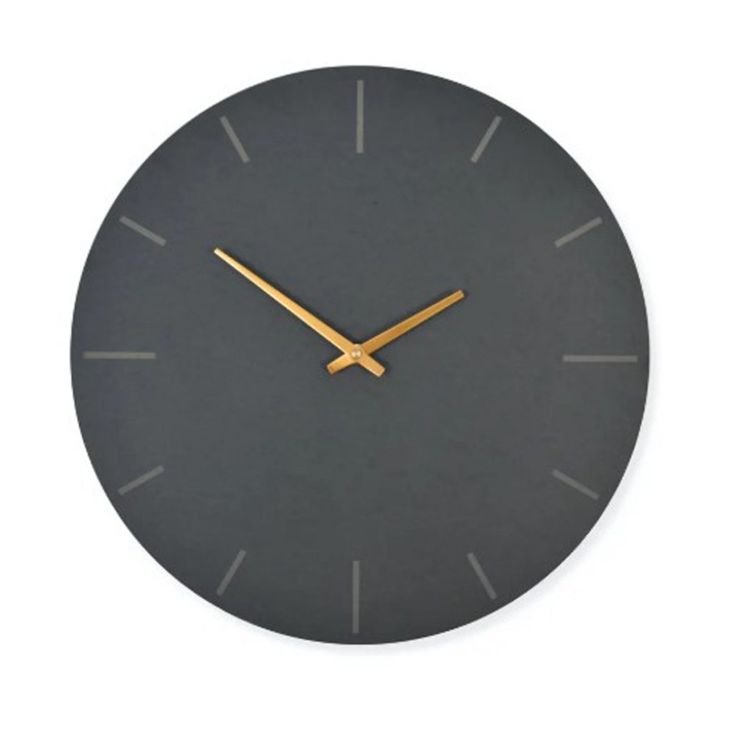 Large Grey Slate Brass Wall Clock Fizzy Fox Ripley