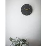 CLSL02 Dark Grey Slate Brass Wall Clock a