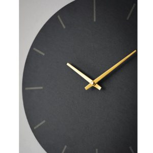 CLSL02 Dark Grey Slate Brass Wall Clock c
