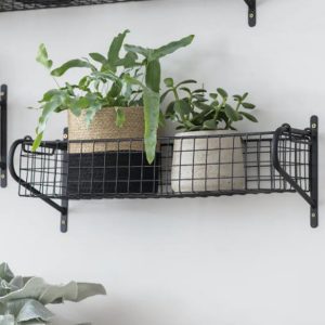 HBBL02 Black Wire Basket Wall Shelf