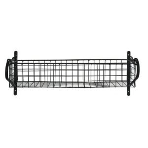 HBBL02 Black Wire Basket Wall Shelf a