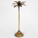 4440 Tall Gold Palm Tree Candle Holder