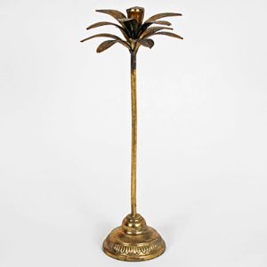 4440 Tall Gold Palm Tree Candle Holder