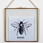 4694 Home Bee Black White Framed Print